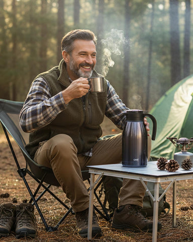 GiNT carafe on a breakfast table lifestyle image illustrating serving versatility