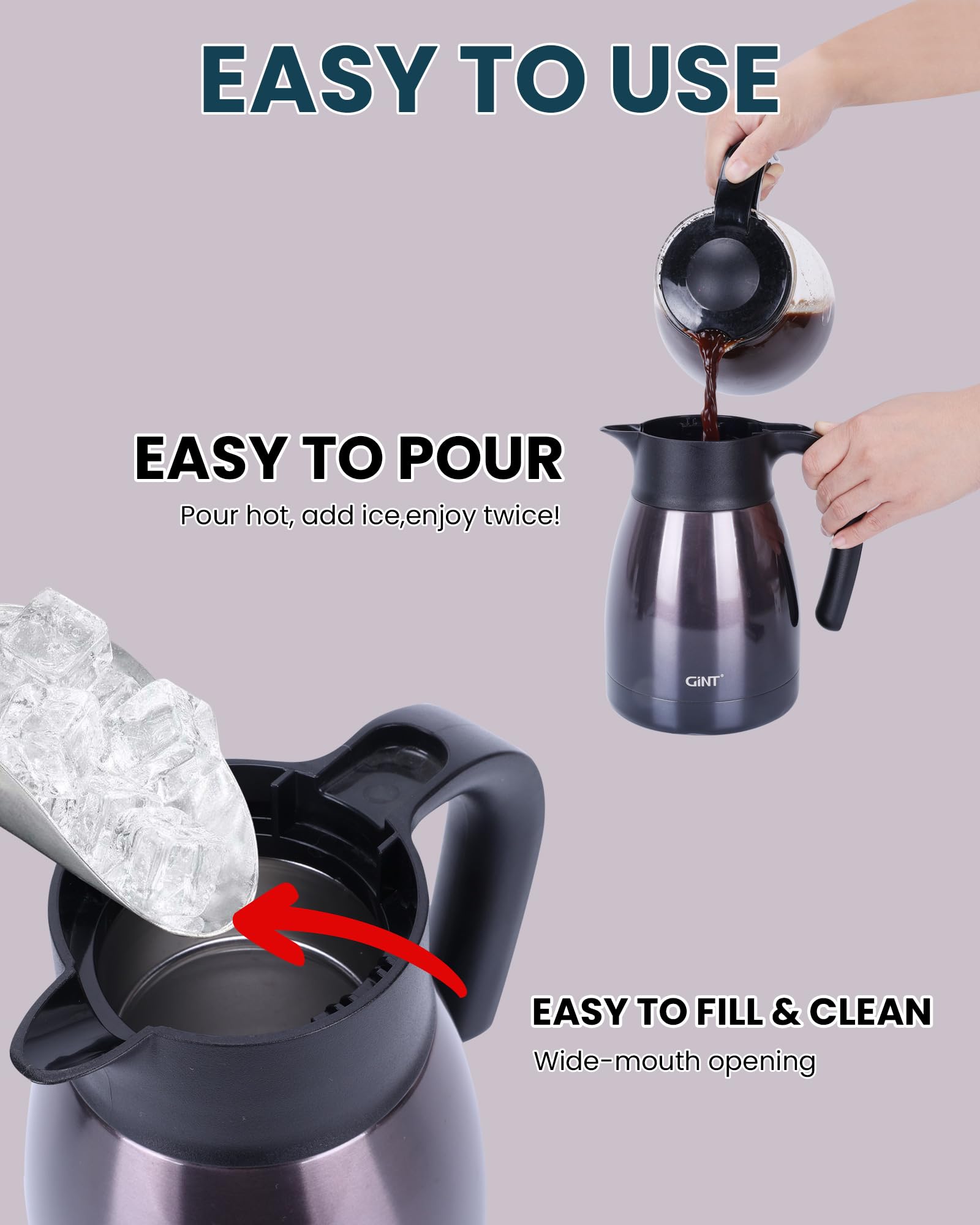 GiNT carafe on dining table in lifestyle scene enhancing serving presentation