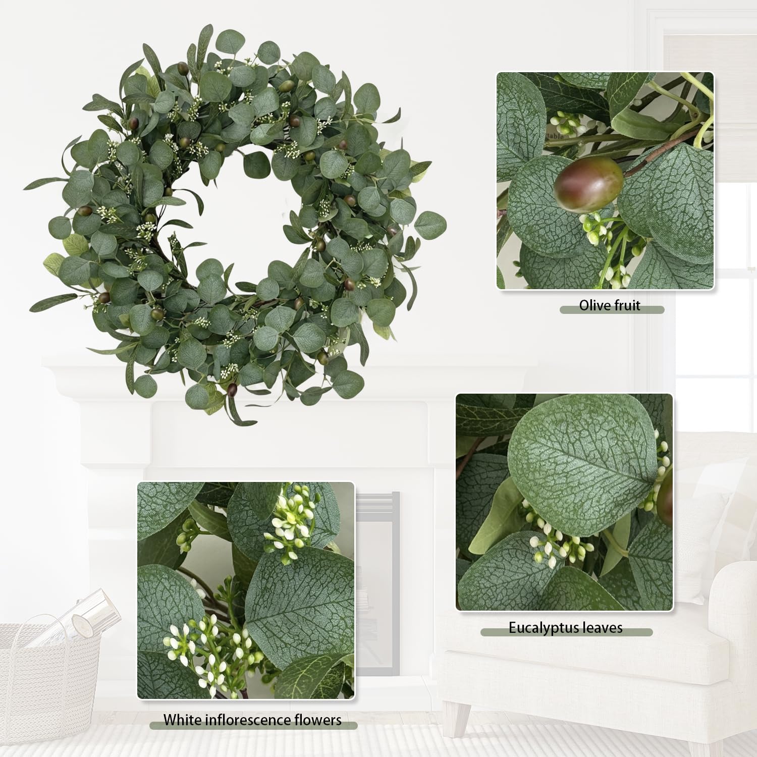 GinzeTop unboxed wreath fluffed ready-to-hang for instant display