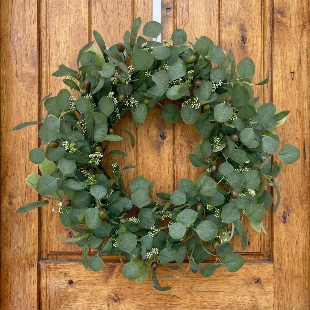 GinzeTop wreath displayed on mantel enhancing indoor decor