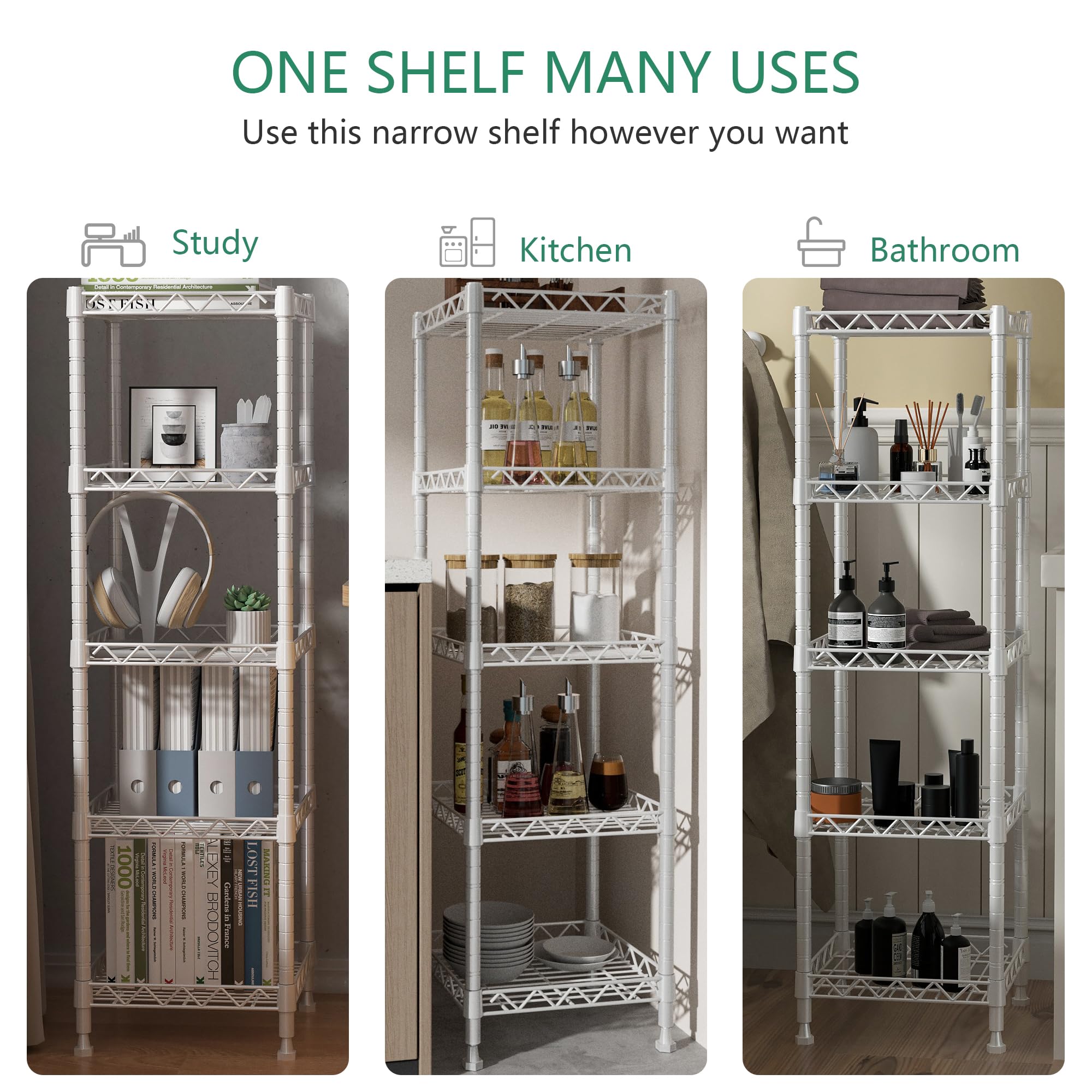 GIOTORENT adjustable clip detail showing secure, even shelf placement