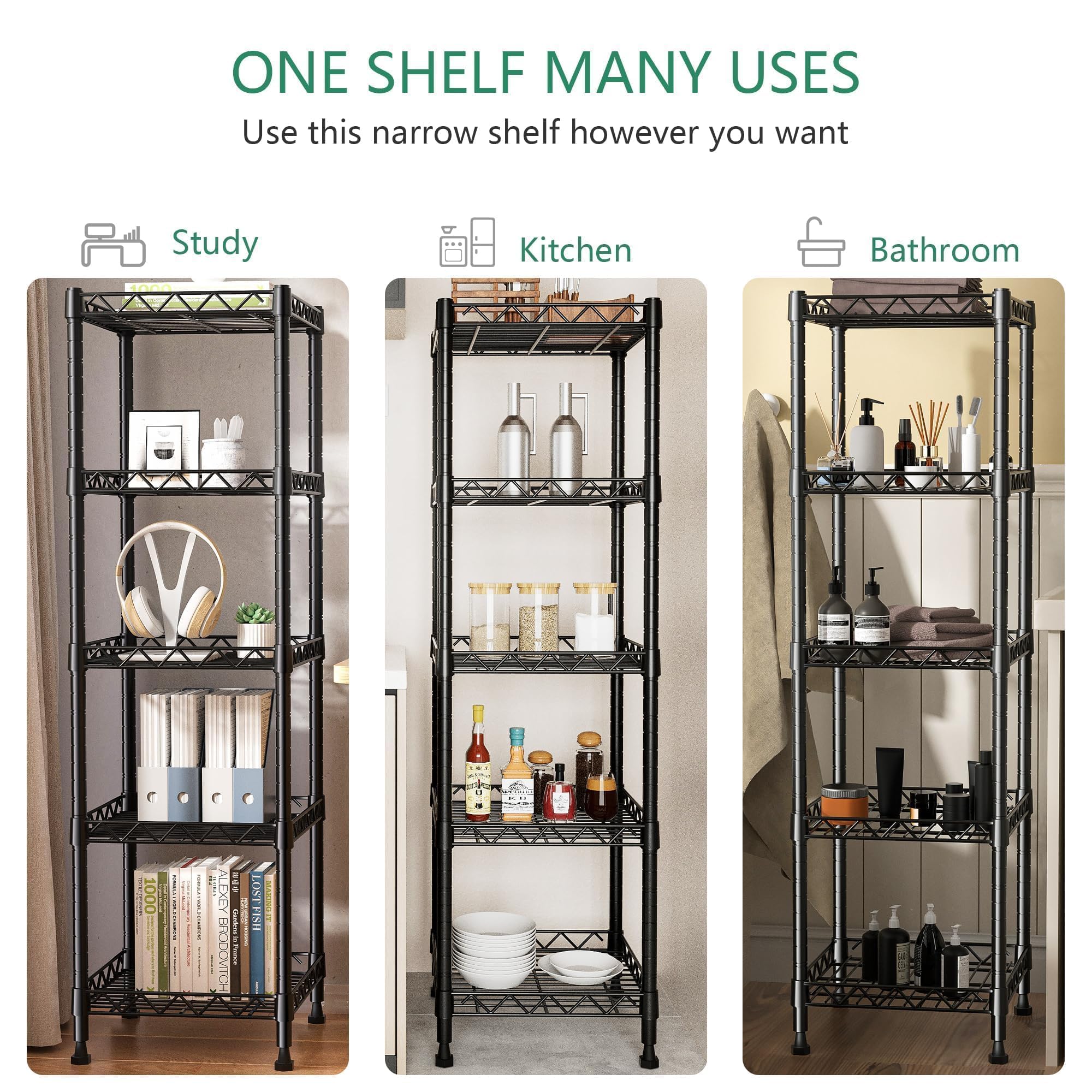 GIOTORENT adjustable clip detail showing easy shelf height customization benefit