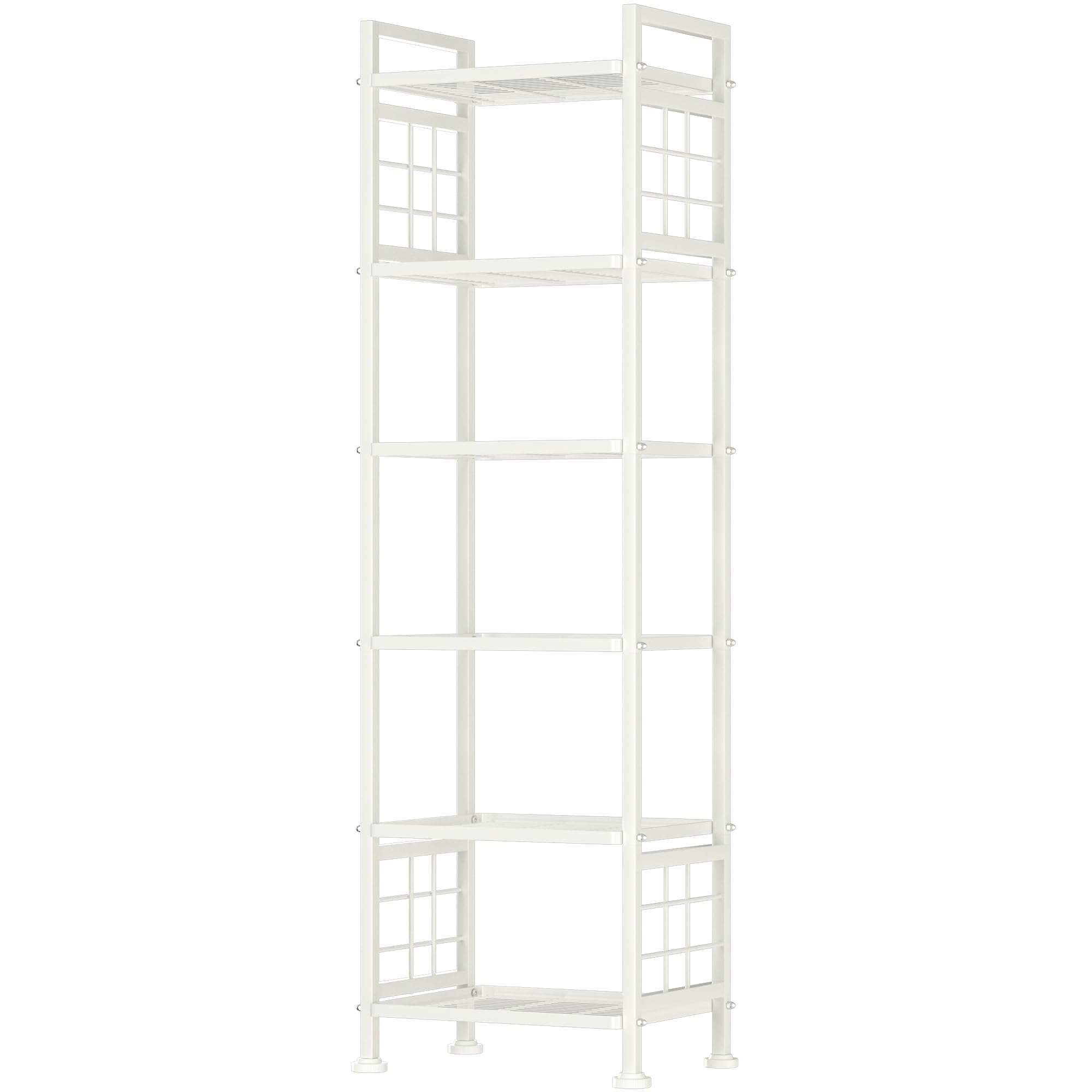 GIOTORENT front view showing full six-tier storage unit and organization benefit