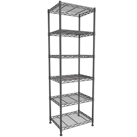 GIOTORENT rack next to person showing scale and space-saving height benefit