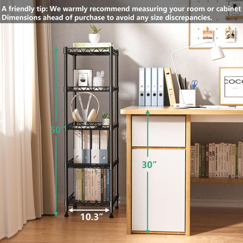 GIOTORENT wire shelf close-up showing sturdy airflow design benefit