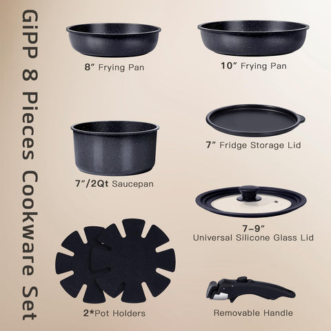GiPP detachable handle being removed for versatile stovetop-to-oven benefit