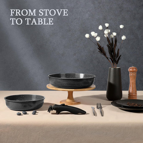 GiPP cookware set on table showing versatile serving and compact lifestyle use