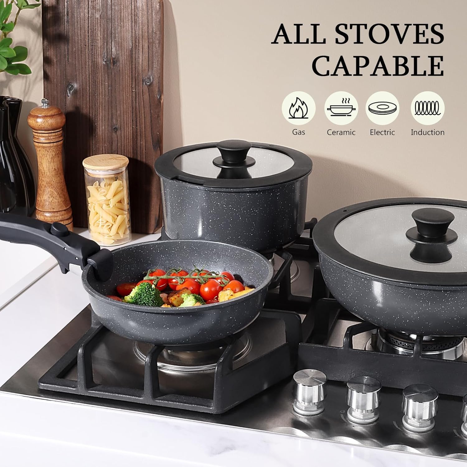 GiPP pan heating on induction stovetop demonstrating fast, even heat