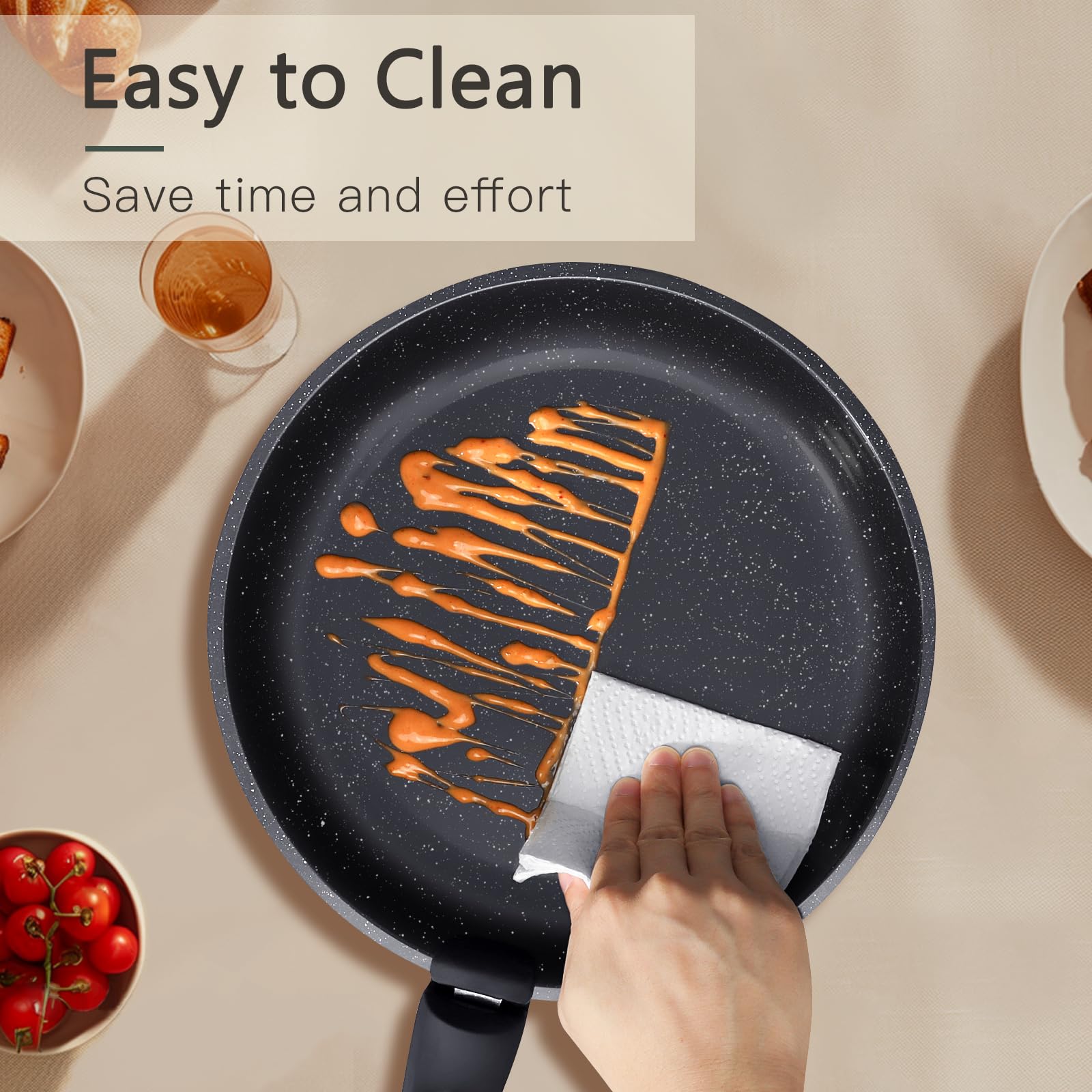 GiPP sauté pan with silicone lid showing versatile cooking and storage