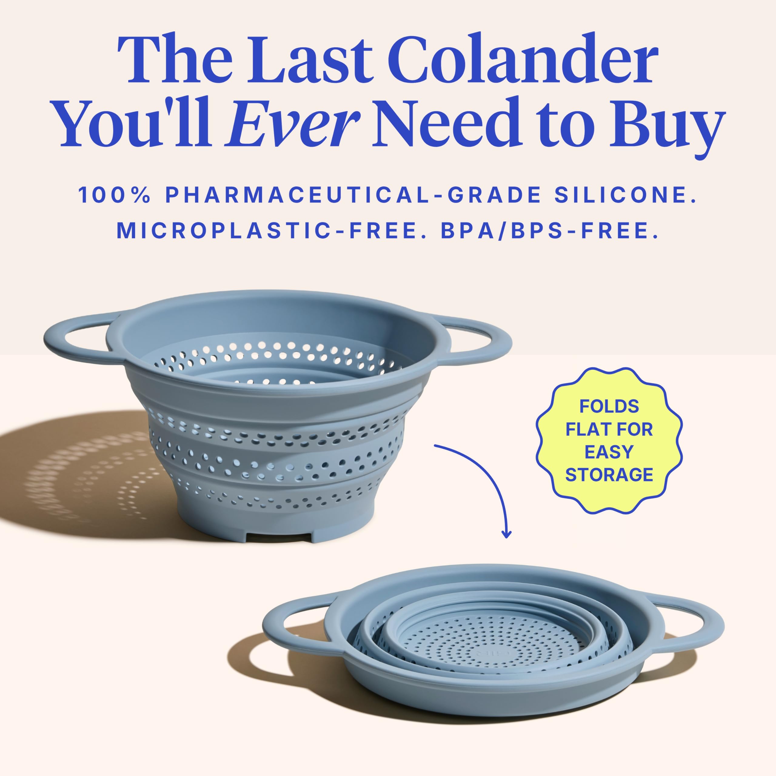 GIR colander stainless-steel rim close-up showing rigidity and durable construction