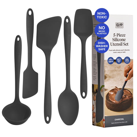 GIR front view of 5-piece charcoal set showing complete tools and clean design