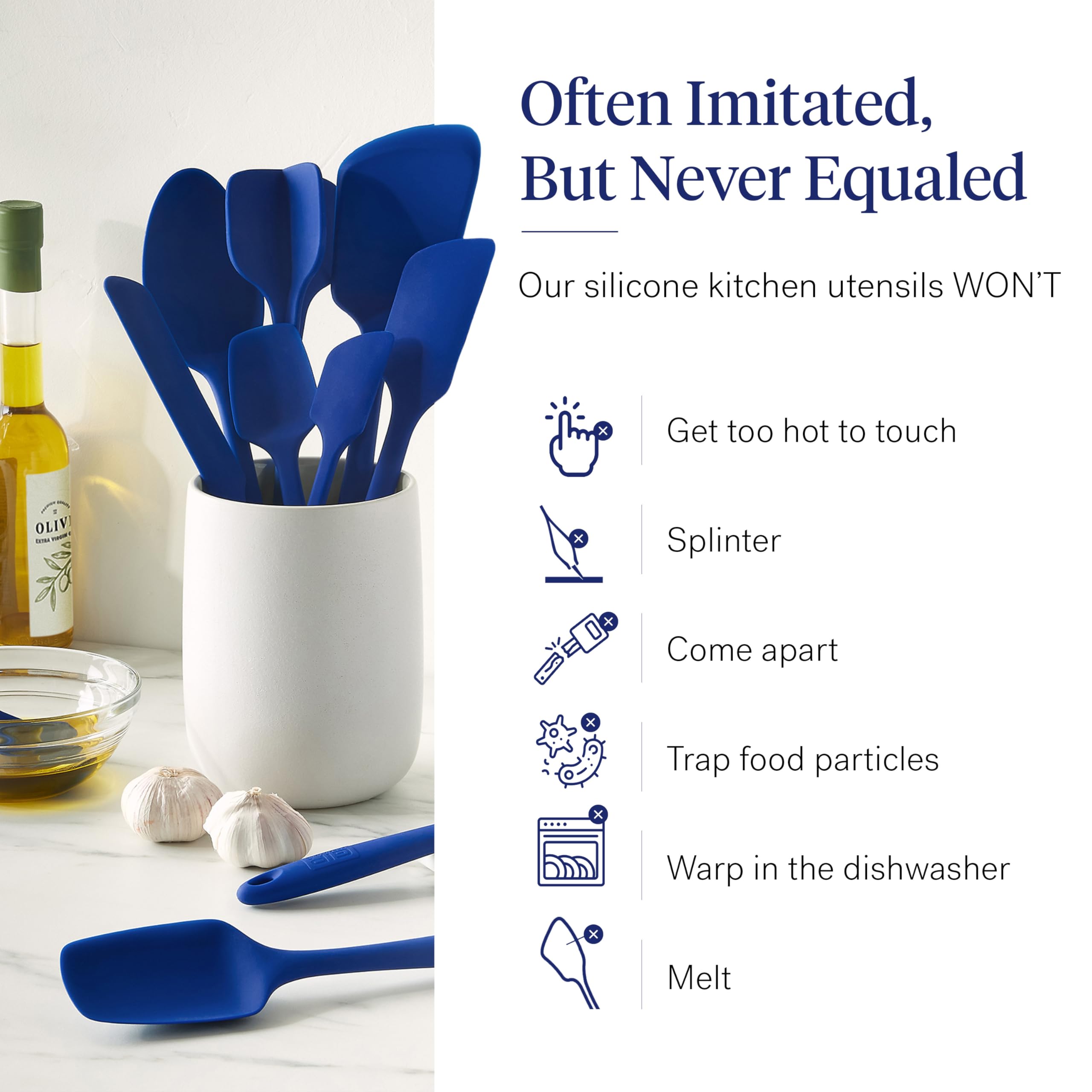 GIR royal blue handle detail displaying hanging hole and long grip for safe, comfortable use