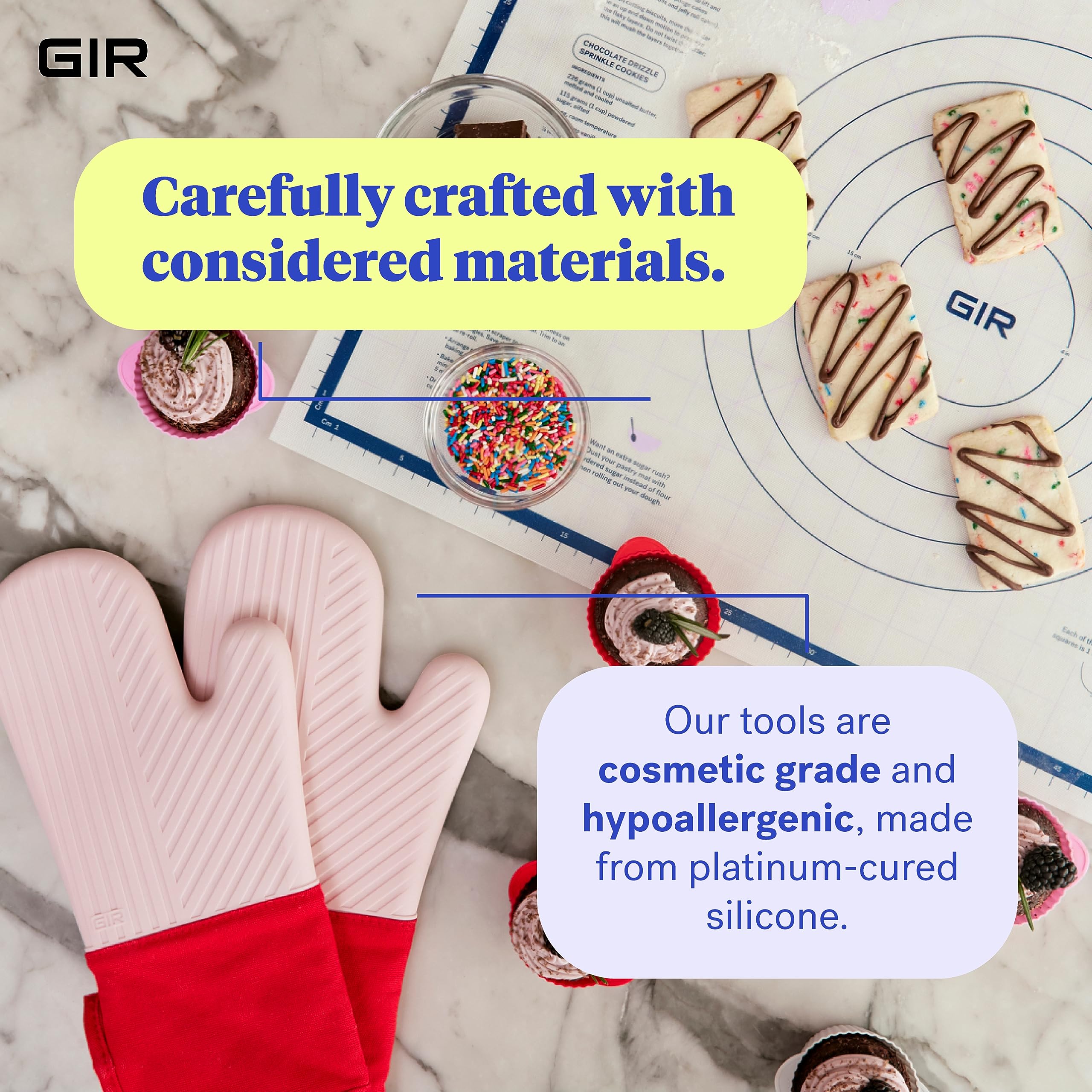 GIR spatula edge detail showing thin silicone for precise spreading