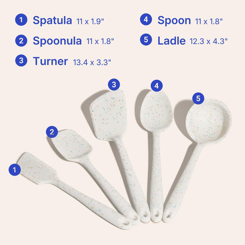 GIR spoon scraping batter from a mixing bowl for efficient mixing and scraping benefit