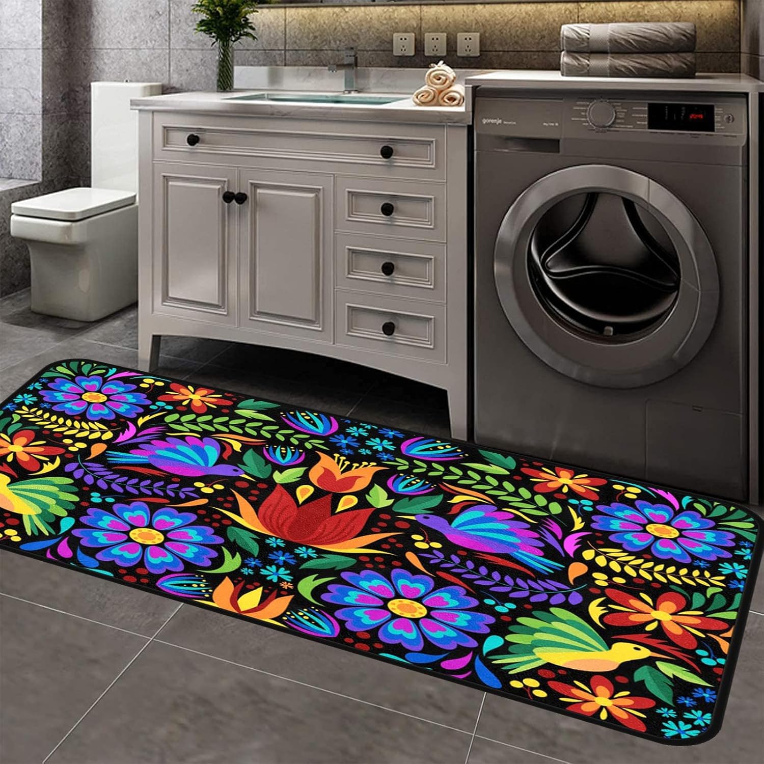 GISPOG close-up of flocked polyester texture highlighting vibrant print and soft feel