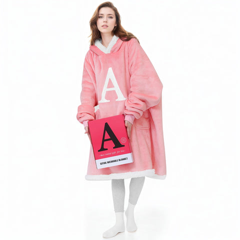 GITIAL wearable blanket hoodie front view shows cozy oversized fit