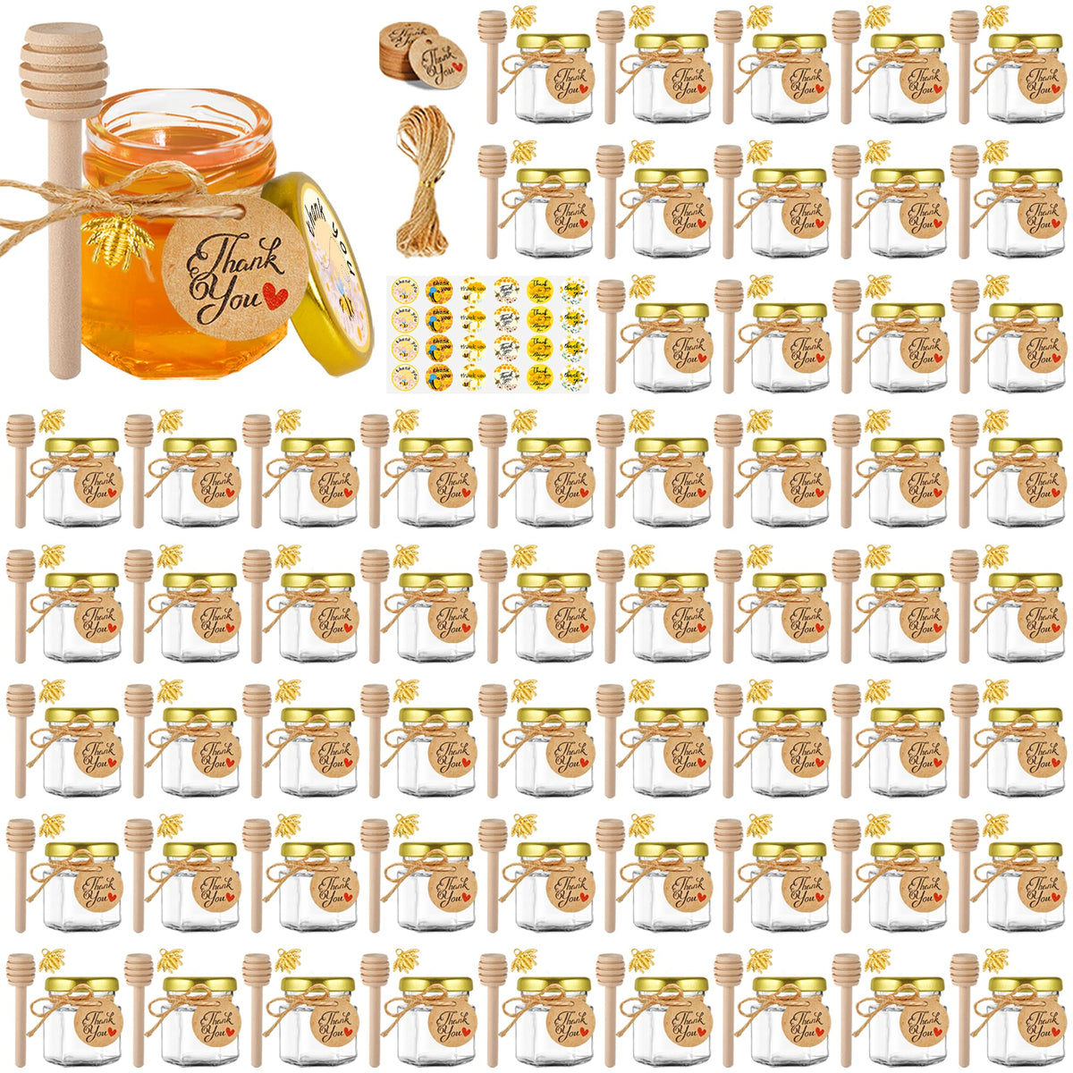 GIVAMEIHF hexagon jars front view showing neat packaging and uniform look