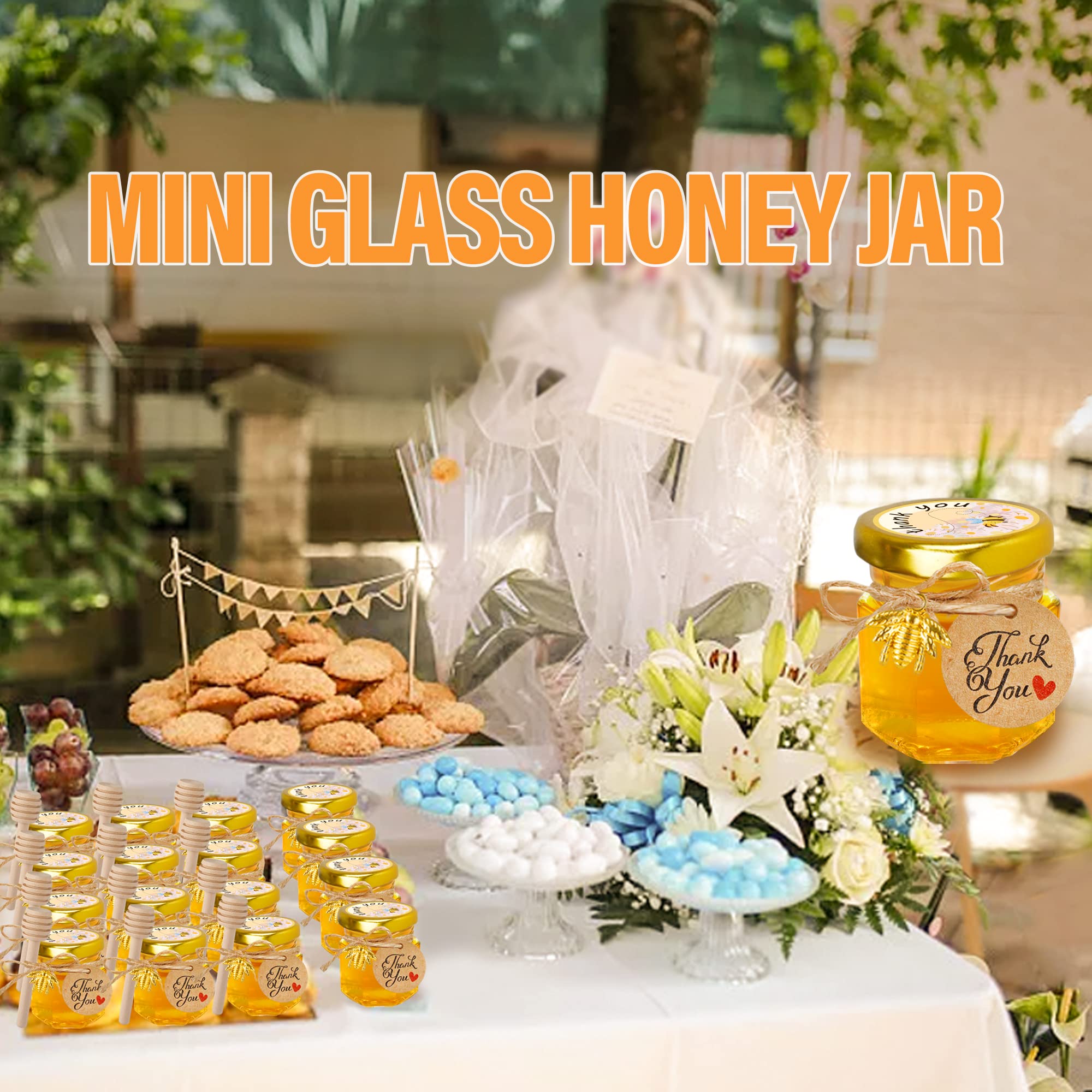GIVAMEIHF jars filled with honey on rustic table illustrating gift-ready appeal