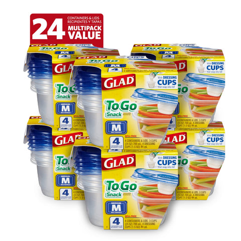Glad medium rectangle front packaging showing product and capacity benefit