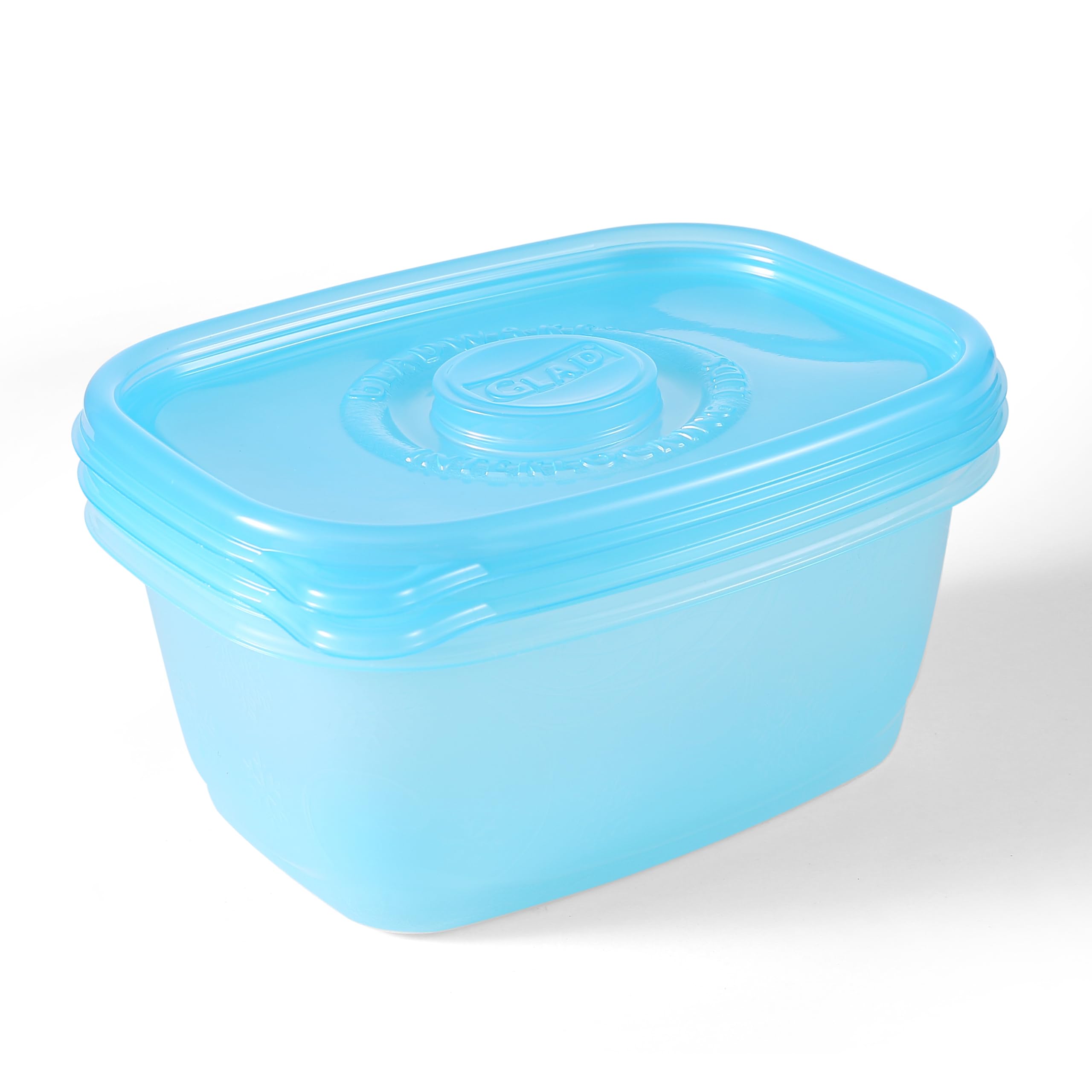 Glad clear container side with label showing easy content identification