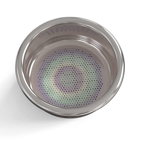 Gladwise basket installed in portafilter demonstrating improved extraction stability
