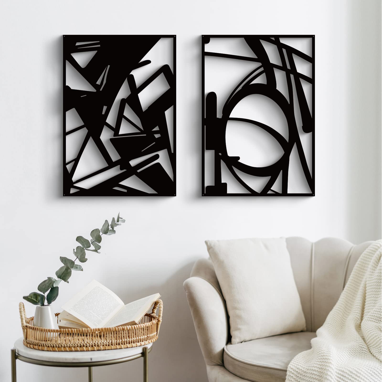 Glamativity mounted in a living room adding sculptural contrast and refined atmosphere