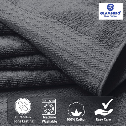GLAMBURG oversized bath towel spread showing plush texture and absorbency benefit