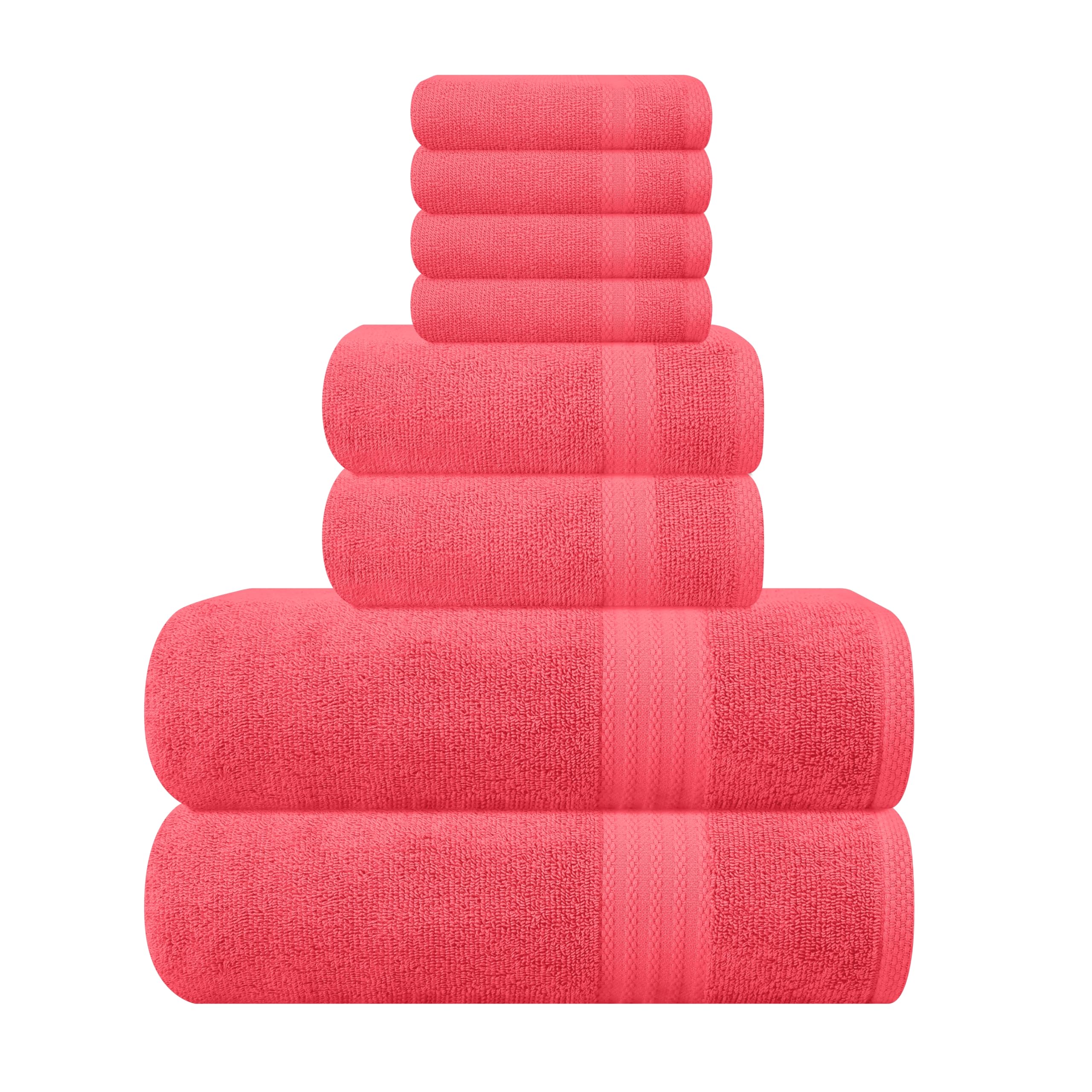 GLAMBURG folded stack coral orange showing neat presentation and soft look