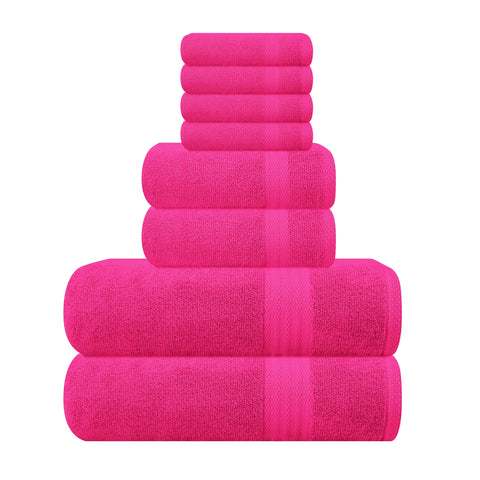 GLAMBURG front packaging showing hot pink towels and set contents for easy identification