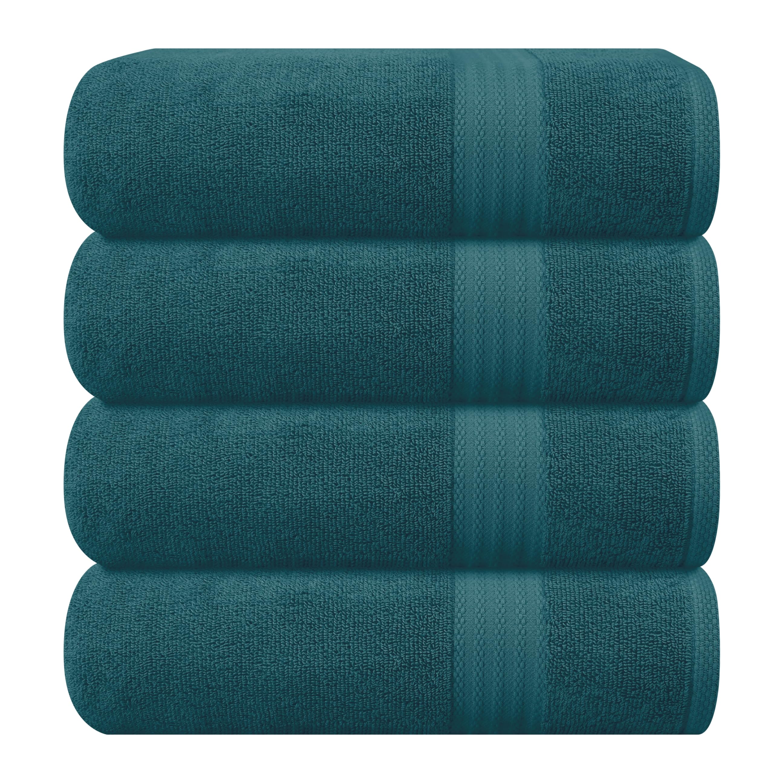 GLAMBURG teal towel set front view showing neat packaging and color