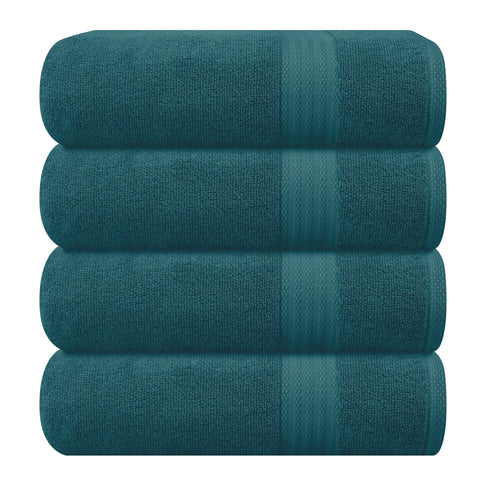 GLAMBURG teal towel set front view showing neat packaging and color
