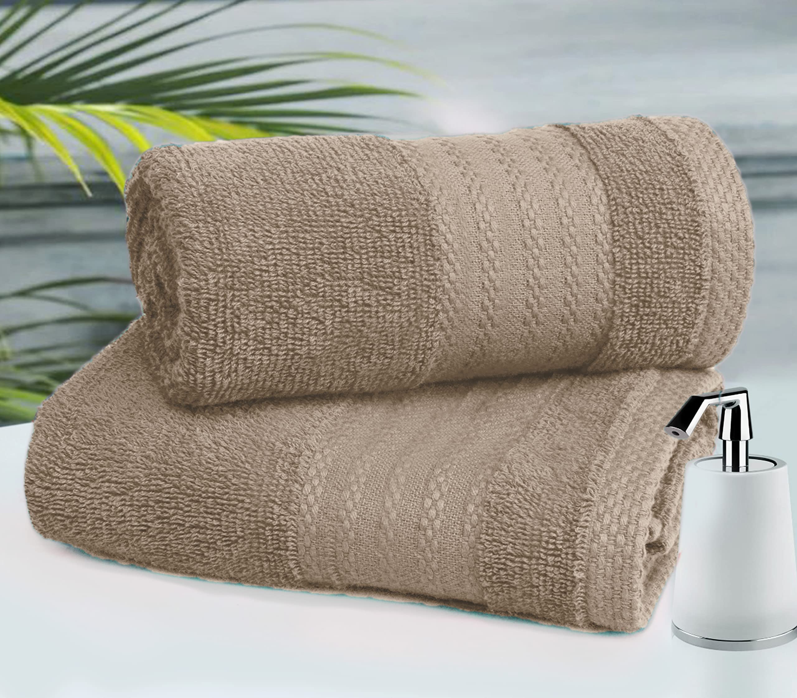 GLAMBURG towel laid next to ruler showing 27x54 inch size for coverage