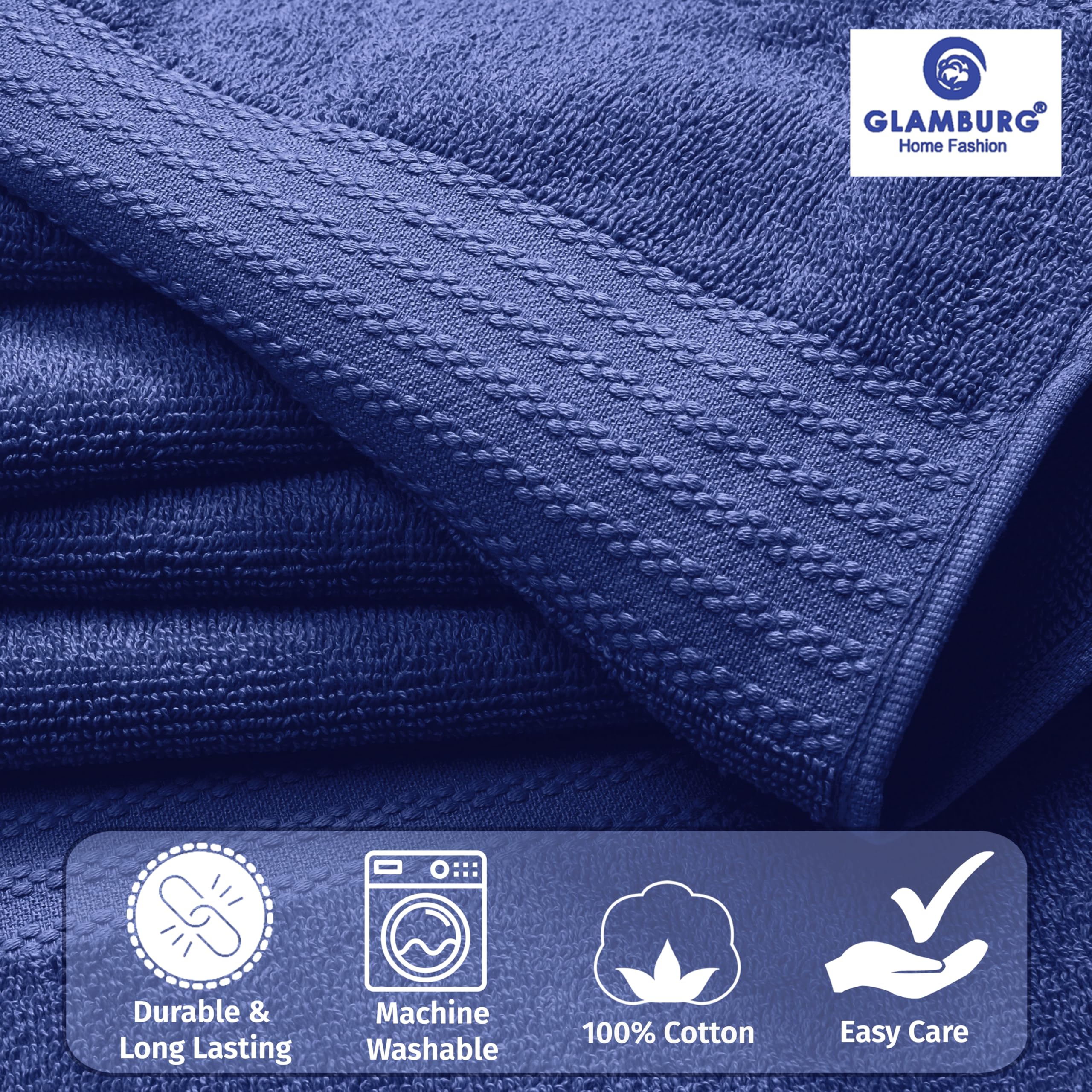 GLAMBURG close-up of ringspun cotton texture highlighting soft absorbent loops
