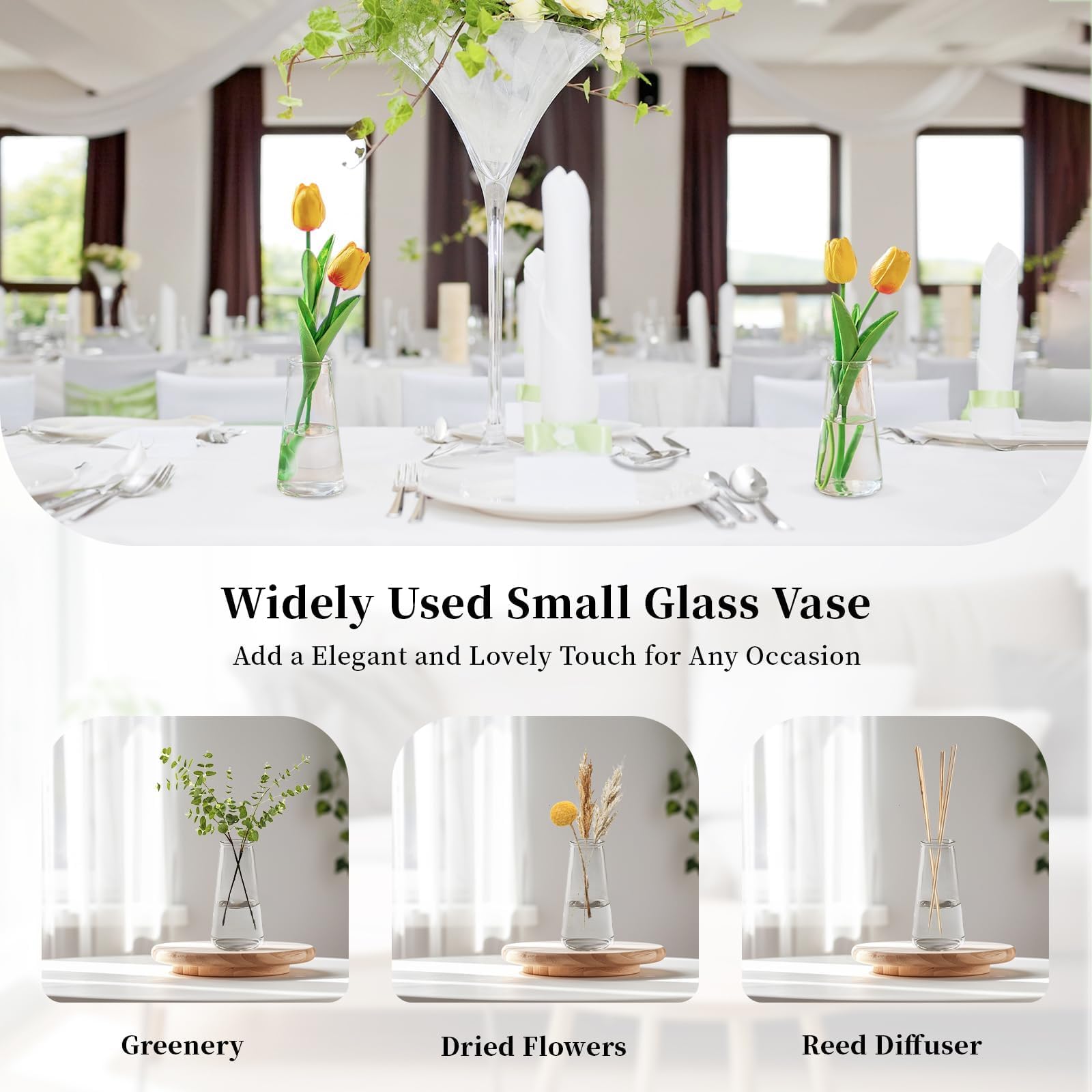 Glasseam vase held in hand for scale showing compact size and portability