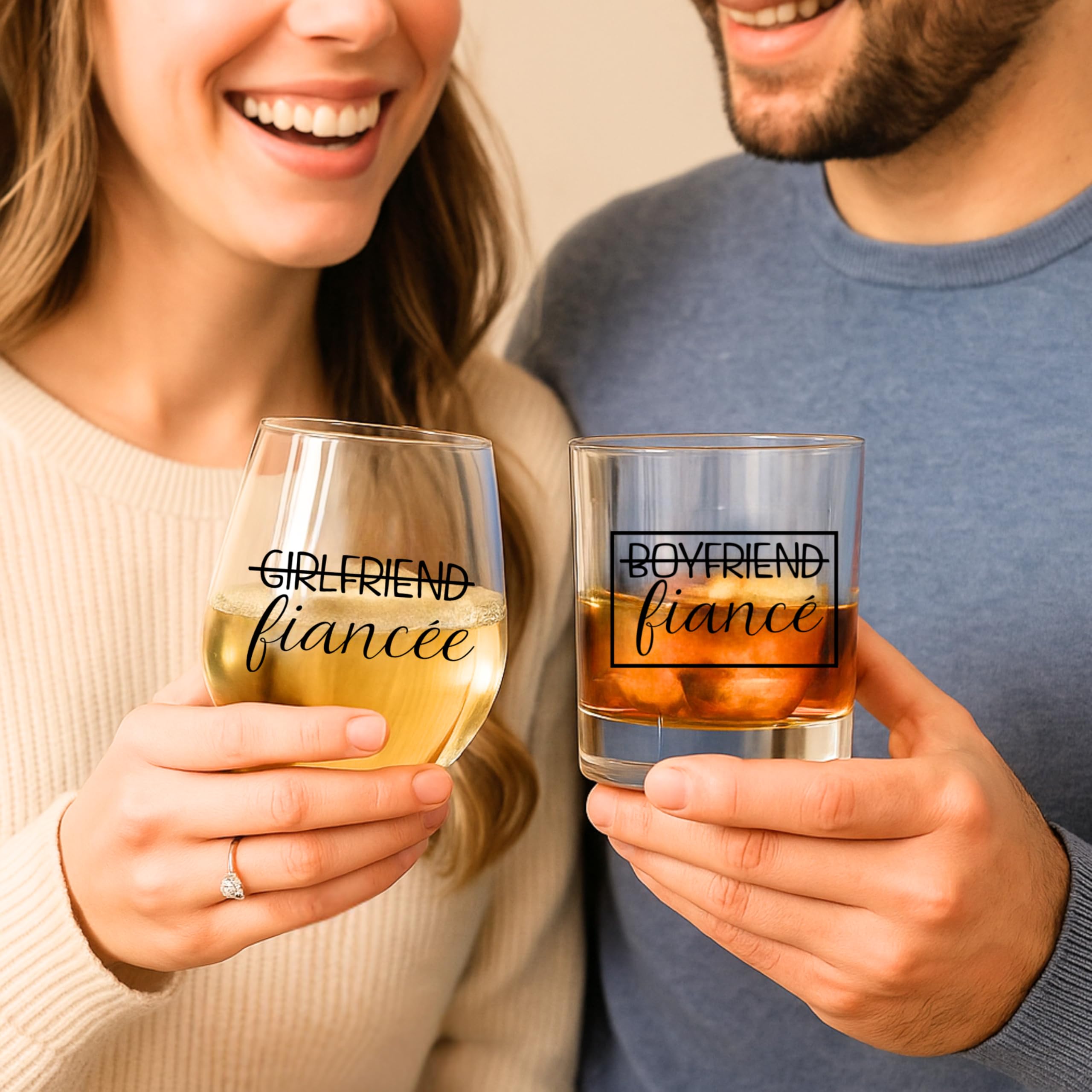 Glassicle stemless wine glass close-up showing clear glass and durable print