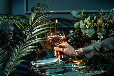 GLASSIQUE CADEAU set styled on table in lifestyle scene enhancing party and hosting appeal