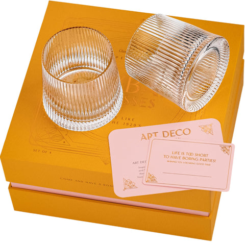 GLASSIQUE CADEAU glasses nestled in silk cloth-lined box protecting glassware in storage