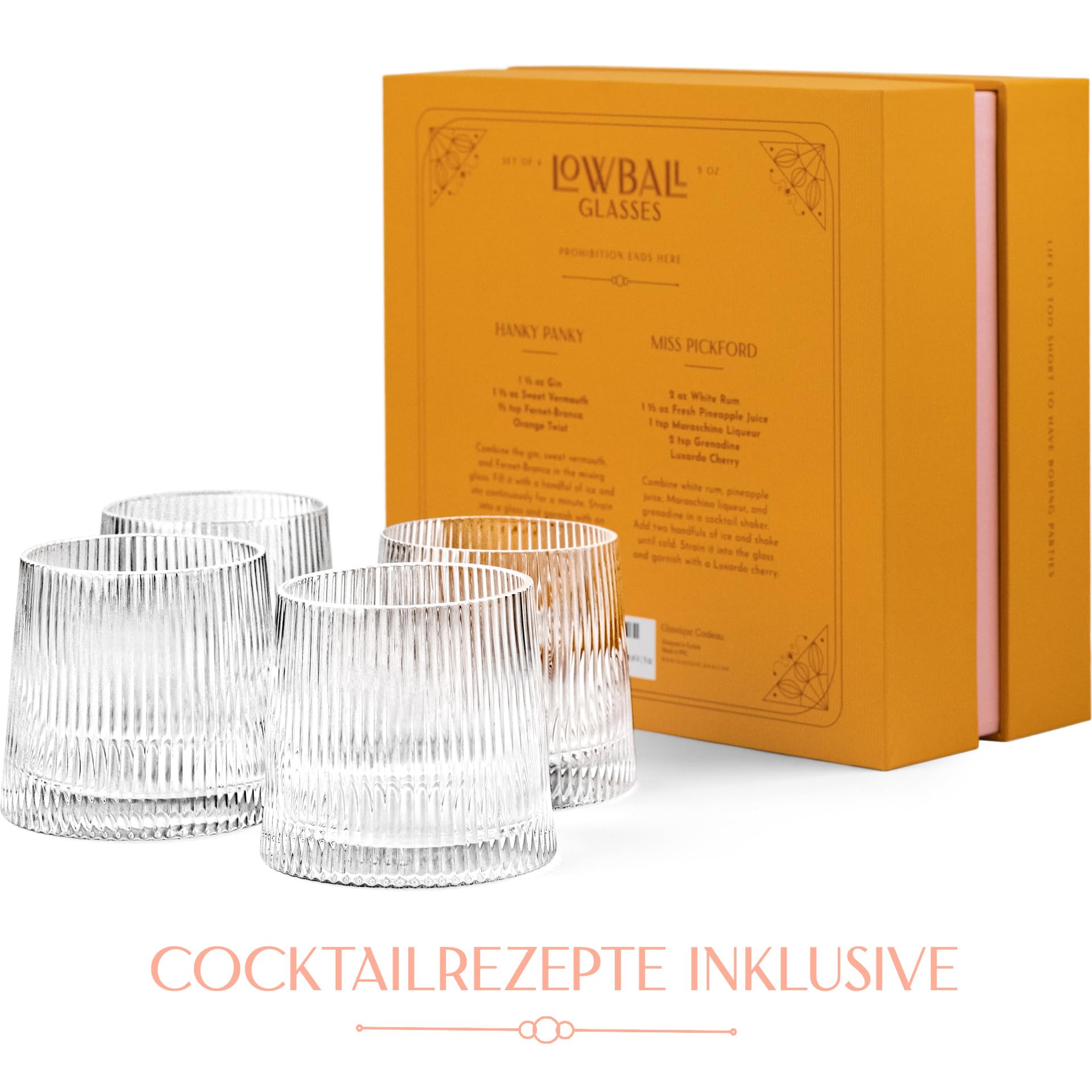 GLASSIQUE CADEAU stacked glasses in dishwasher illustrating practical cleanup convenience
