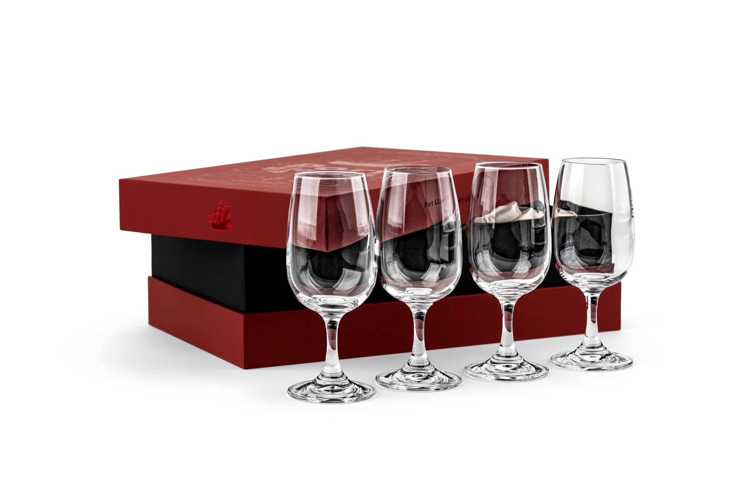 GLASSIQUE CADEAU glass with amber port pour demonstrating aroma concentration