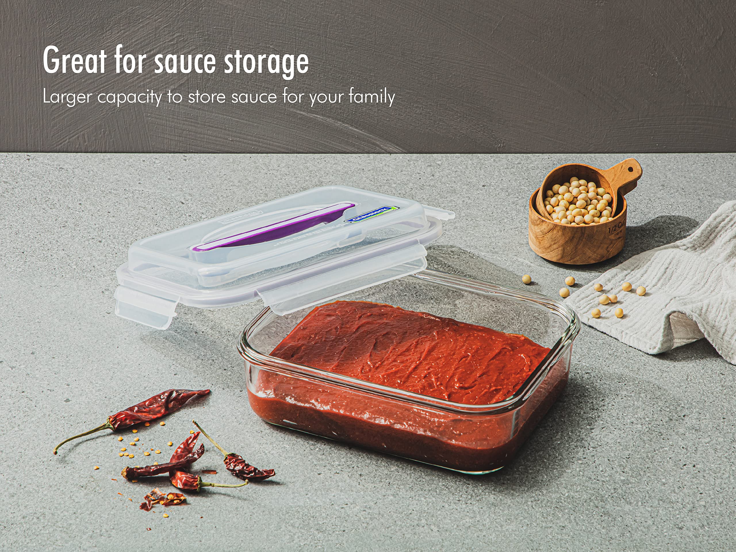 Glasslock being placed in dishwasher top rack showing convenient cleaning