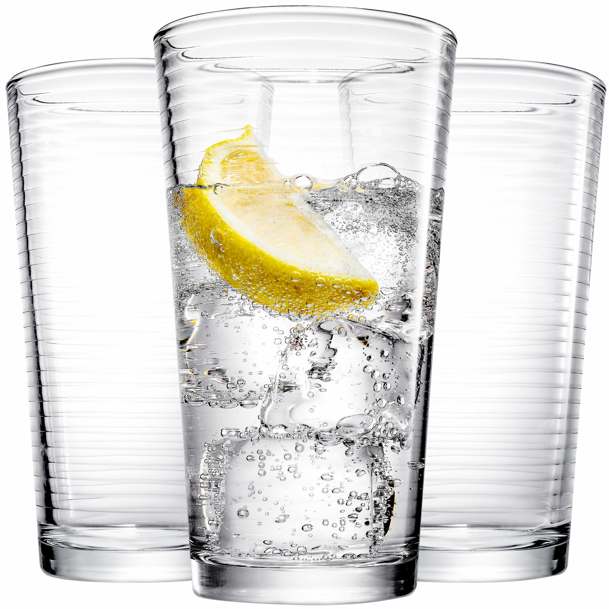 Glaver's glass held in hand to show 17 oz scale and comfortable grip