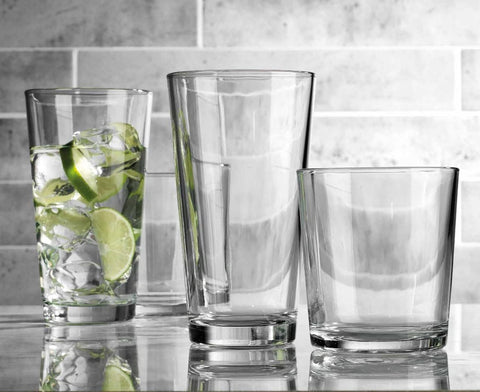 Glaver's 13 oz rocks glass close-up showing chunky base and comfortable grip benefit