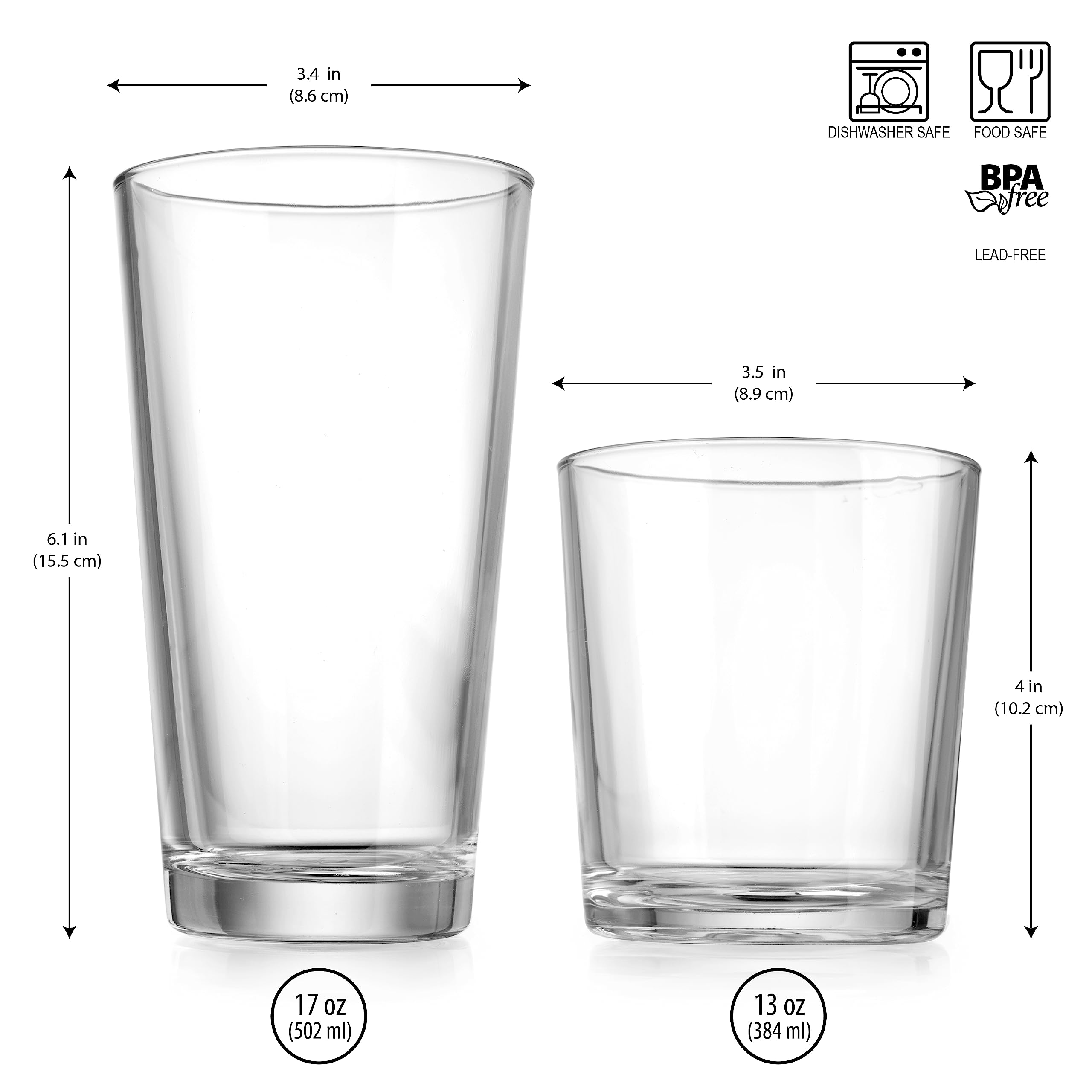 Glaver's 17 oz highball glass close-up highlighting tall capacity and versatile use