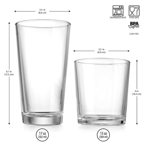 Glaver's 17 oz highball glass close-up highlighting tall capacity and versatile use