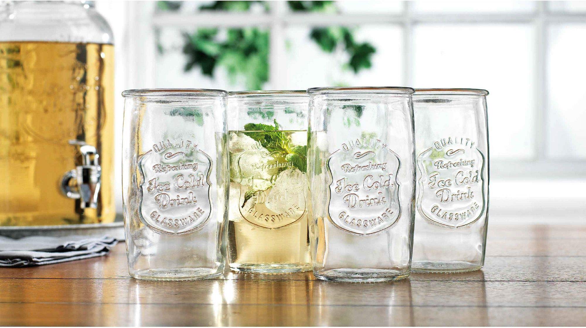 Glaver's tumbler with cocktail and ice showing versatility for mixed drinks