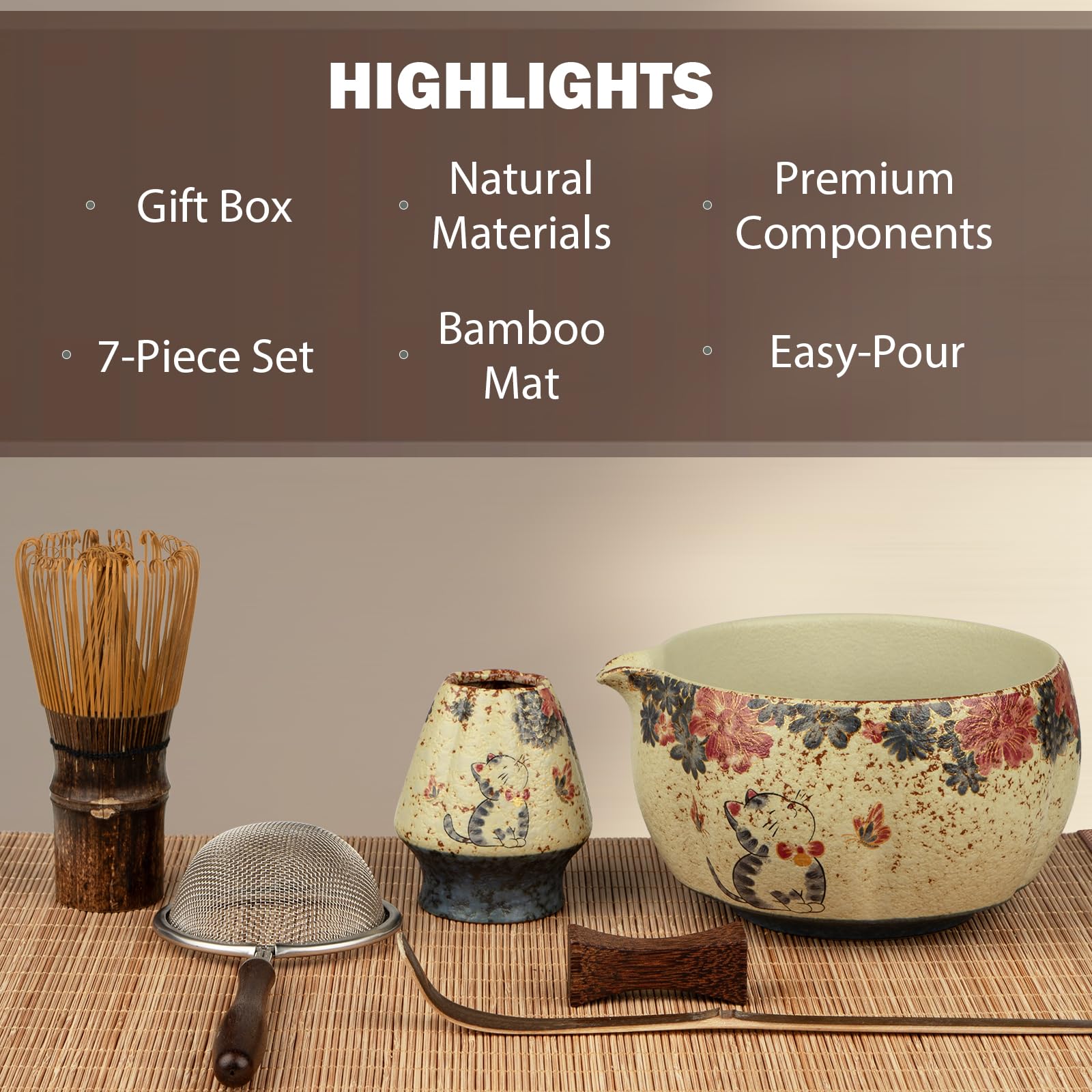 GleeNflux matcha bowl top view highlighting wide rim and matte glaze for easier whisking