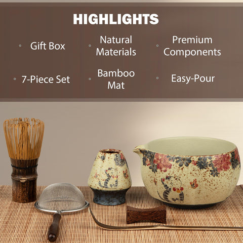 GleeNflux matcha bowl top view highlighting wide rim and matte glaze for easier whisking