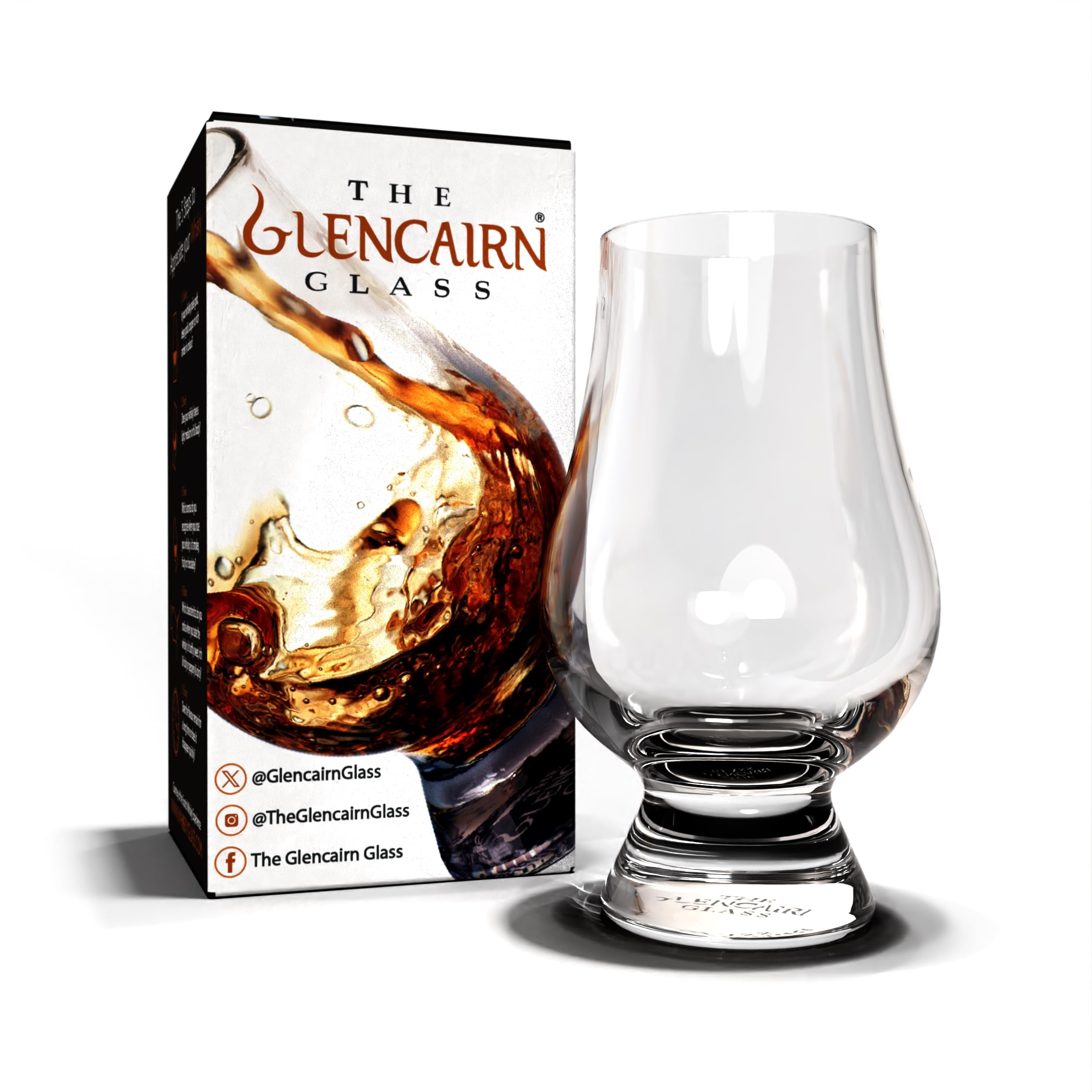 GLENCAIRN front packaging showing four glasses and gift carton for impressive presentation