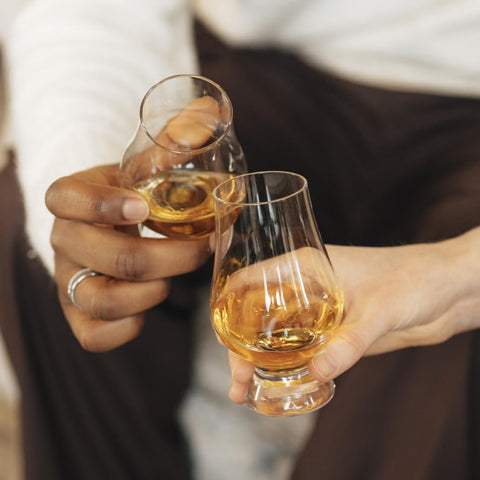 GLENCAIRN glass next to ruler for size comparison, shows comfortable serving capacity