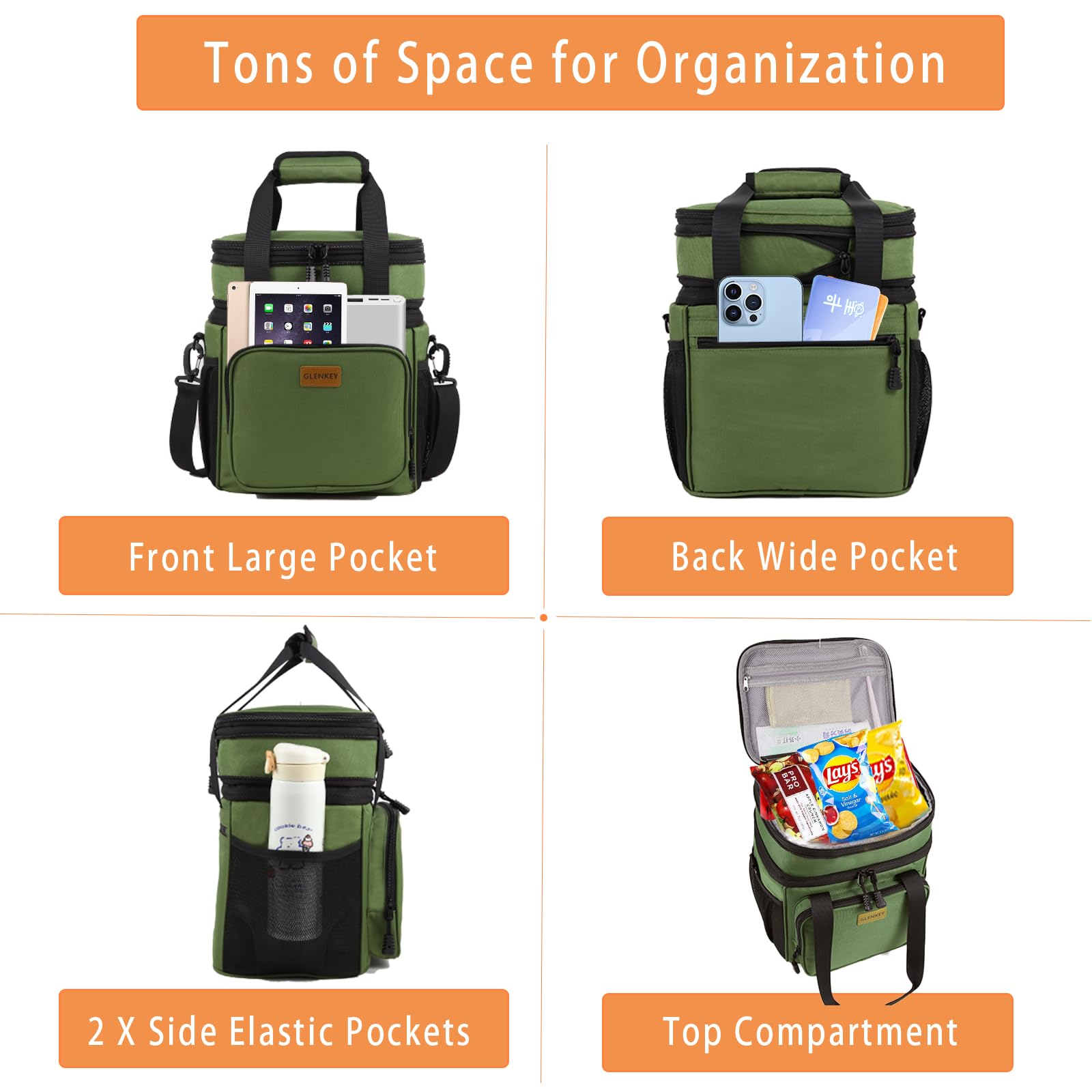 GLENKEY open view displaying dual compartments for organized storage